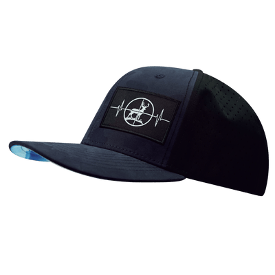Hunting Hat, Baseball Hat, Snapback Hat, Soft Blue Camo, Black, Mens Hat, Womens Hat, Side Picture 