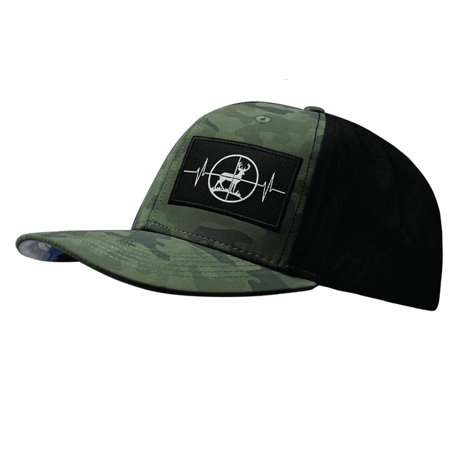 Hunting Hat, Baseball Hat, Snapback Hat, Soft Teal Camo, Black Mens Hat, Womens Hat, Side Picture 