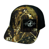 Hunting Hat, Baseball Hat, Snapback Hat, Natural Tree Camo, Black, Mens Hat, Womens Hat, Front Picture 