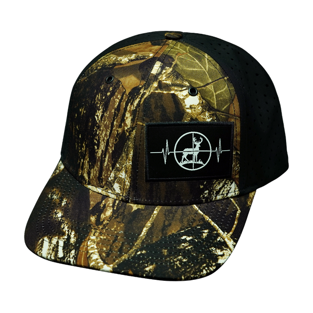 Hunting Hat, Baseball Hat, Snapback Hat, Natural Tree Camo, Black, Mens Hat, Womens Hat, Front Picture 