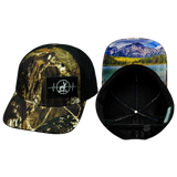 Hunting Hat, Baseball Hat, Snapback Hat, Natural Tree Camo, Black, Mens Hat, Womens Hat, Main Picture 