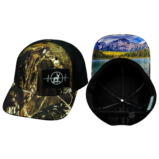 Hunting Hat, Baseball Hat, Snapback Hat, Natural Tree Camo, Black, Mens Hat, Womens Hat, Main Picture 