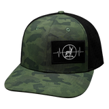 Hunting Hat, Baseball Hat, Snapback Hat, Soft Teal Camo, Black Mens Hat, Womens Hat, Front Picture 