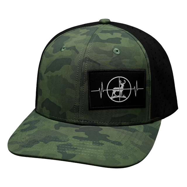 Hunting Hat, Baseball Hat, Snapback Hat, Soft Teal Camo, Black Mens Hat, Womens Hat, Front Picture 