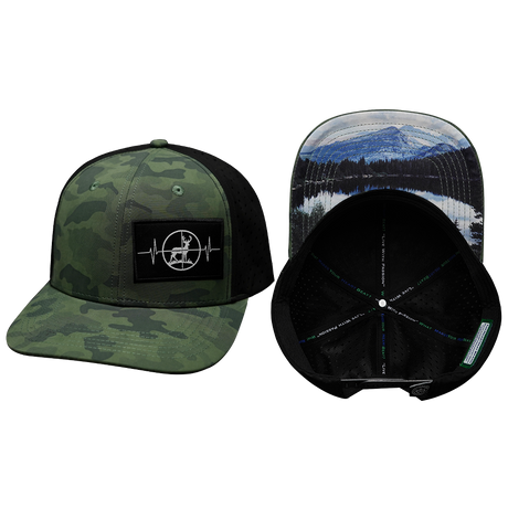 Hunting Hat, Baseball Hat, Snapback Hat, Soft Teal Camo, Black Mens Hat, Womens Hat, Main Picture 