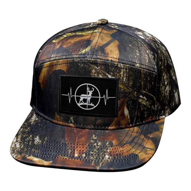 Hunting Hat, Flat Bill, Snapback Hat, Fall Tree Camo, Mens Hat, Womens Hat, Front Picture