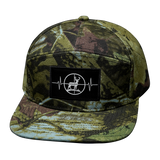 Hunting Hat, Flat Bill, Snapback Hat, Green Tree Camo, Mens Hat, Womens Hat, Front Picture