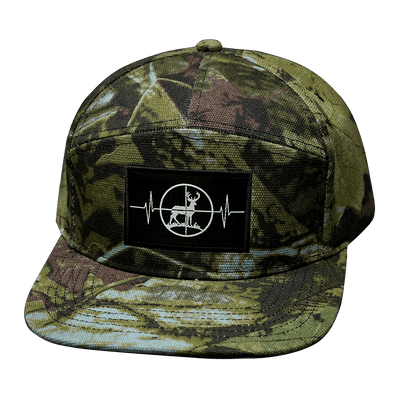 Hunting Hat, Flat Bill, Snapback Hat, Green Tree Camo, Mens Hat, Womens Hat, Front Picture
