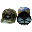 Hunting Hat, Flat Bill, Snapback Hat, Green Tree Camo, Mens Hat, Womens Hat, Main Picture