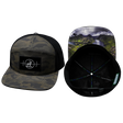 Hunting Hat, Flat Bill, Snapback Hat, Soft Mocha Camo, Black, Mens Hat, Womens Hat, Main Picture