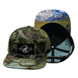 Hunting Hat, Flat Bill, Snapback Hat, Green Tree Camo, Mens Hat, Womens Hat, Main Picture