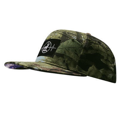 Hunting Hat, Flat Bill, Snapback Hat, Green Tree Camo, Mens Hat, Womens Hat, Side Picture