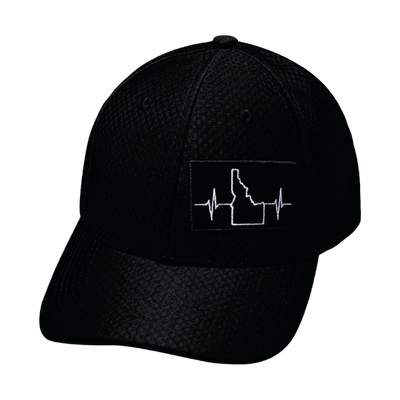 Idaho Hat, Athletiic Fit,  Airmesh, Snapback Hat, Black, Mens Hat, Womens Hat, Front Picture