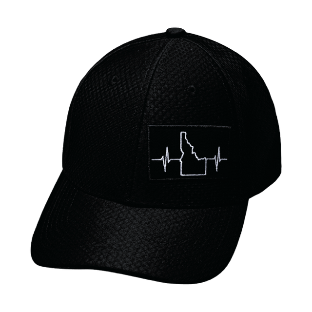 Idaho Hat, Athletiic Fit,  Airmesh, Snapback Hat, Black, Mens Hat, Womens Hat, Front Picture