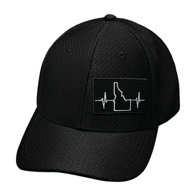 Idaho Hat, Athletiic Fit,  Airmesh, Snapback Hat, Black, Mens Hat, Womens Hat, Front Picture