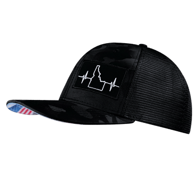 Idaho Hat, Baseball Hat, Snapback Hat, Black Camo, Black, Mens Hat, Womens Hat, Side Picture 