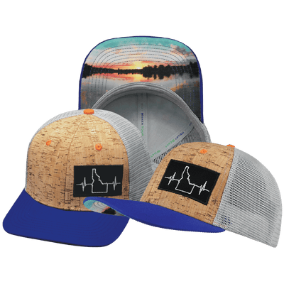 Idaho Hat — Baseball Hat Fit, Cork, Royal Blue / Gray, Trucker Mesh