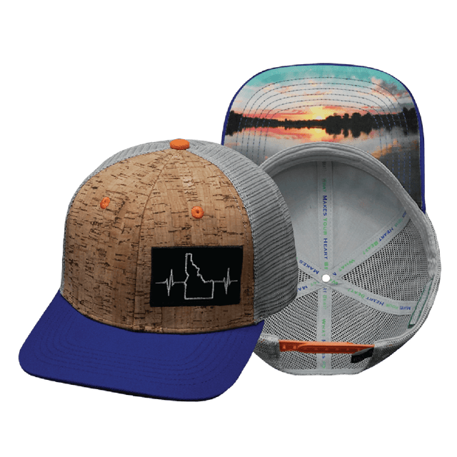 Idaho Hat, Baseball Hat, Snapback Hat, Cork, Royal Blue, Gray, Mens Hat, Womens Hat, Main Picture 