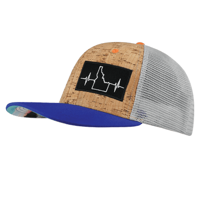 Idaho Hat, Baseball Hat, Snapback Hat, Cork, Royal Blue, Gray, Mens Hat, Womens Hat, Side Picture 