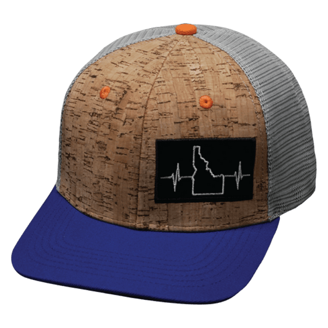 Idaho Hat, Baseball Hat, Snapback Hat, Cork, Royal Blue, Gray, Mens Hat, Womens Hat, Front Picture 