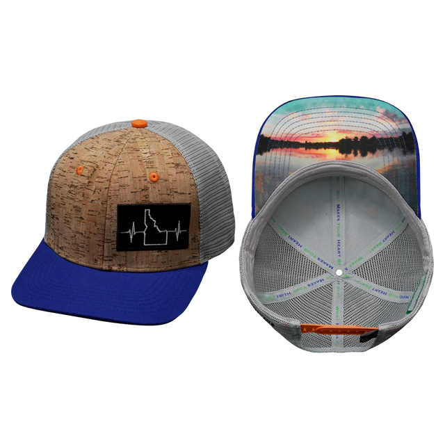 Idaho Hat, Baseball Hat, Snapback Hat, Cork, Royal Blue, Gray, Mens Hat, Womens Hat, Main Picture 