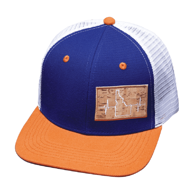 Idaho Hat, Baseball Hat, Snapback Hat, Orange, Royal Blue, White, Mens Hat, Womens Hat, Front Picture 