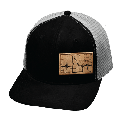 Idaho Hat, Baseball Hat, Snapback Hat, Suede, Black, Gray, Mens Hat, Womens Hat, Front Picture 