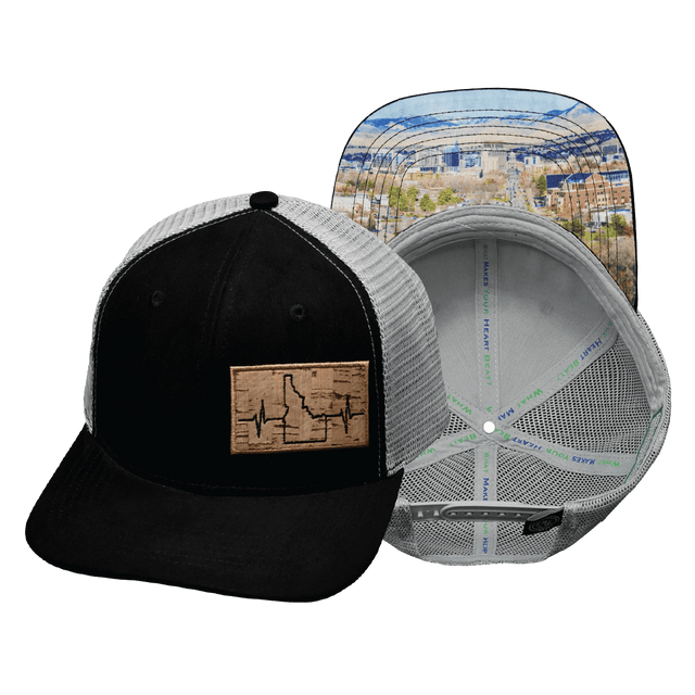 Idaho Hat, Baseball Hat, Snapback Hat, Suede, Black, Gray, Mens Hat, Womens Hat, Main Picture 
