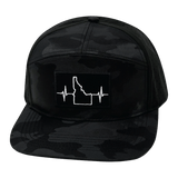 Idaho Hat, Flat Bill, Snapback Hat, Black Camo, Mens Hat, Womens Hat, Front Picture