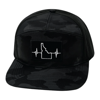 Idaho Hat, Flat Bill, Snapback Hat, Black Camo, Mens Hat, Womens Hat, Front Picture