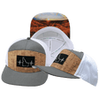 Idaho Hat, Flat Bill, Snapback Hat, Cork,  Gray, White, Black Patch, Mens Hat, Womens Hat, Main Picture 