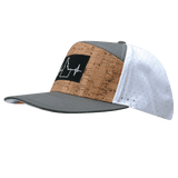 Idaho Hat, Flat Bill, Snapback Hat, Cork,  Gray, White, Black Patch, Mens Hat, Womens Hat, Side Picture 