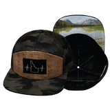Idaho Hat, Flat Bill, Snapback Hat, Cork,  Tan Camo, Mens Hat, Womens Hat, Main Picture 