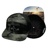 Idaho Hat, Flat Bill, Snapback Hat, Green Camo, Black, Mens Hat, Womens Hat, Main Picture 