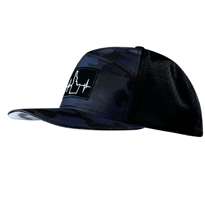 Idaho Hat, Flat Bill, Snapback Hat, Navy Camo, Black, Mens Hat, Womens Hat, Side Picture 
