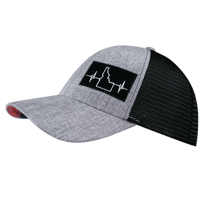 Idaho Hat, Low Profile, Snapback Hat, Heather Gray, Black, Mens Hat, Womens Hat, Side Picture 