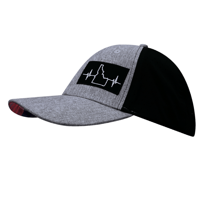 Idaho Hat, Low Profile, Ponytail, Snapback Hat, Heather Gray, Black, Mens Hat, Womens Hat, Side Picture 
