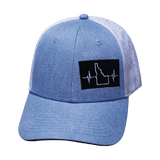 Idaho Hat, Low Profile, Ponytail, Snapback Hat, Light Blue, White, Mens Hat, Womens Hat, Front Picture 