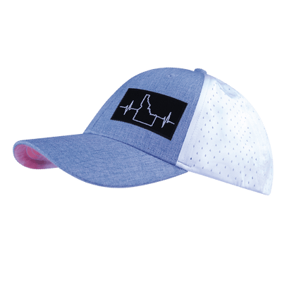 Idaho Hat, Low Profile, Ponytail, Snapback Hat, Light Blue, White, Mens Hat, Womens Hat, Side Picture 