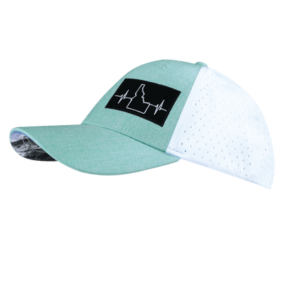 Idaho Hat, Low Profile, Ponytail, Snapback Hat, Teal, White, Mens Hat, Womens Hat, Side Picture 