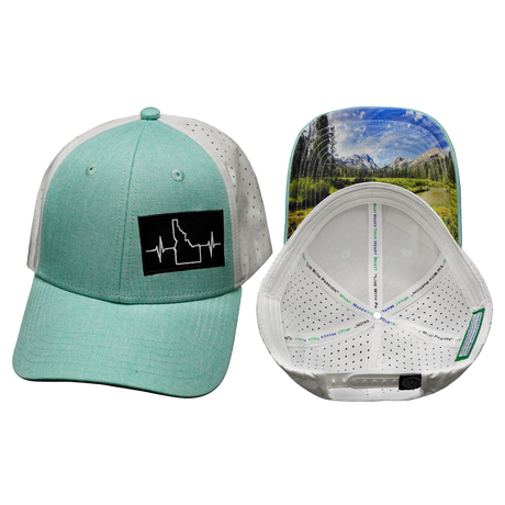 Idaho Hat, Low Profile, Ponytail, Snapback Hat, Teal, White, Mens Hat, Womens Hat, Main Picture 