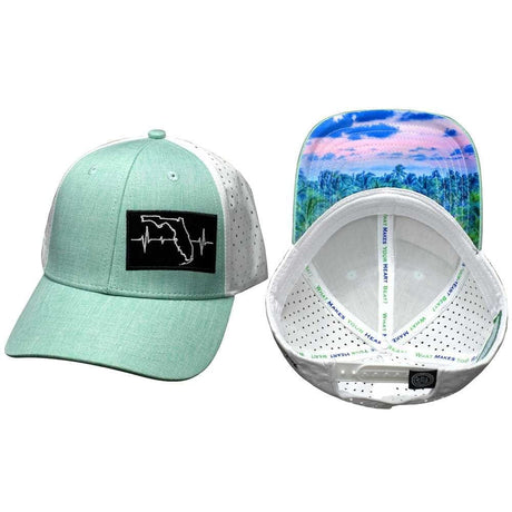 Florida - 6 Panel - Shallow Fit - Pony Tail - Teal / White