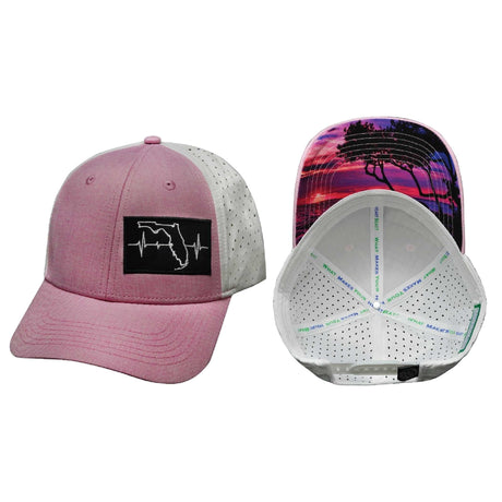 Florida - 6 Panel - Shallow Fit - Pony Tail - Pink / White