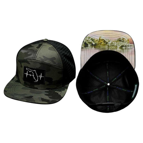 Florida - 7 Panel - Green Camo / Black