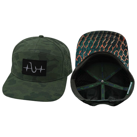 Fishing Hat, Flat Bill, Snapback Hat, Soft Teal Camo, Mens Hat, Womens Hat, Main Picture