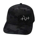 Fishing Hat, Baseball Hat, Snapback Hat, Black Camo, Mens Hat, Womens Hat, Front Picture