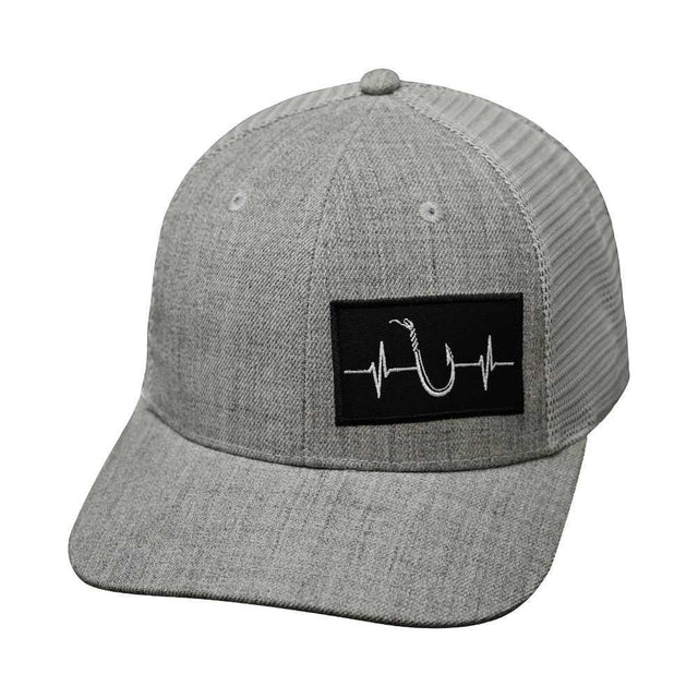 Fishing Hat, Baseball Hat, Snapback Hat, Heather Gray, Gray, Mens Hat, Womens Hat, Front Picture