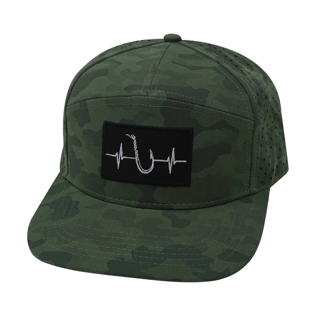 Fishing Hat, Flat Bill, Snapback Hat, Soft Teal Camo, Mens Hat, Womens Hat, Front Picture