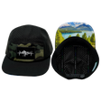 Mountains Hat, 5 Panel Hat, Snapback, Black, Green Camo, Mens Hat, Womens Hat, Main Picture