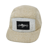 Mountains Hat, 5 Panel Hat, Snapback, Cream Hemp, Gray Hemp, Mens Hat, Womens Hat, Front Picture 